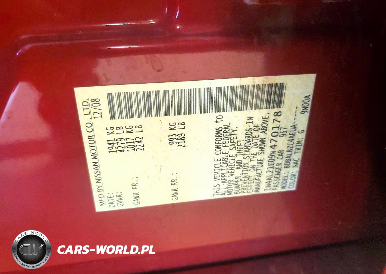 2009 Nissan Altima 2.5 VIN:1N4AL21E09N470178 - 12
