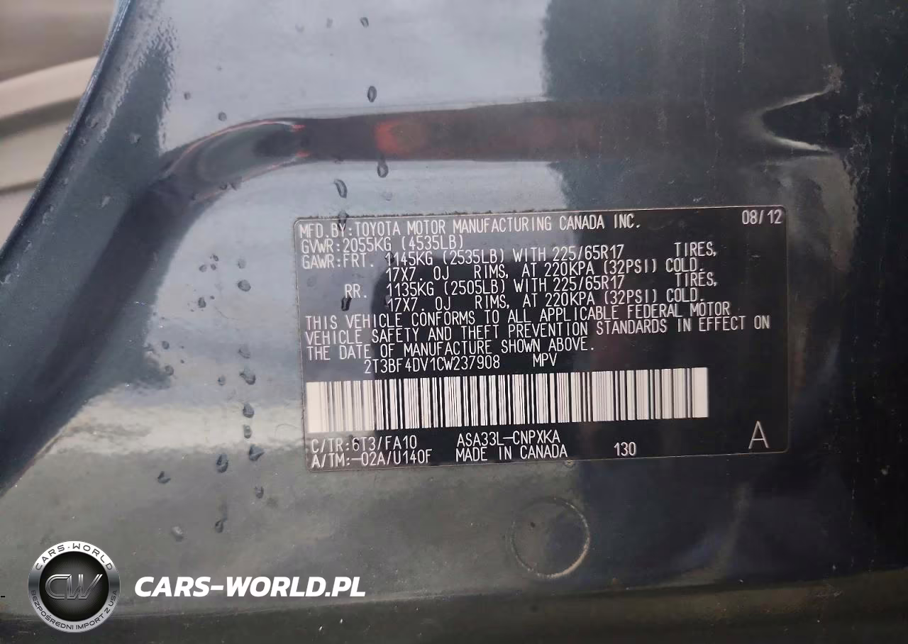 2012 Toyota Rav4 Base VIN:2T3BF4DV1CW237908 - 13