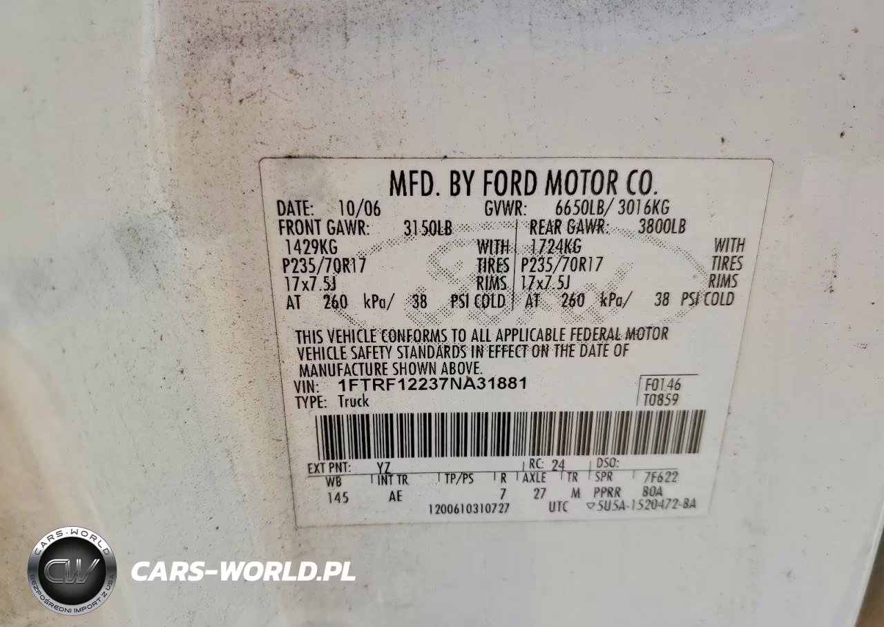 2007 Ford F150 VIN:1FTRF12237NA31881 - 12