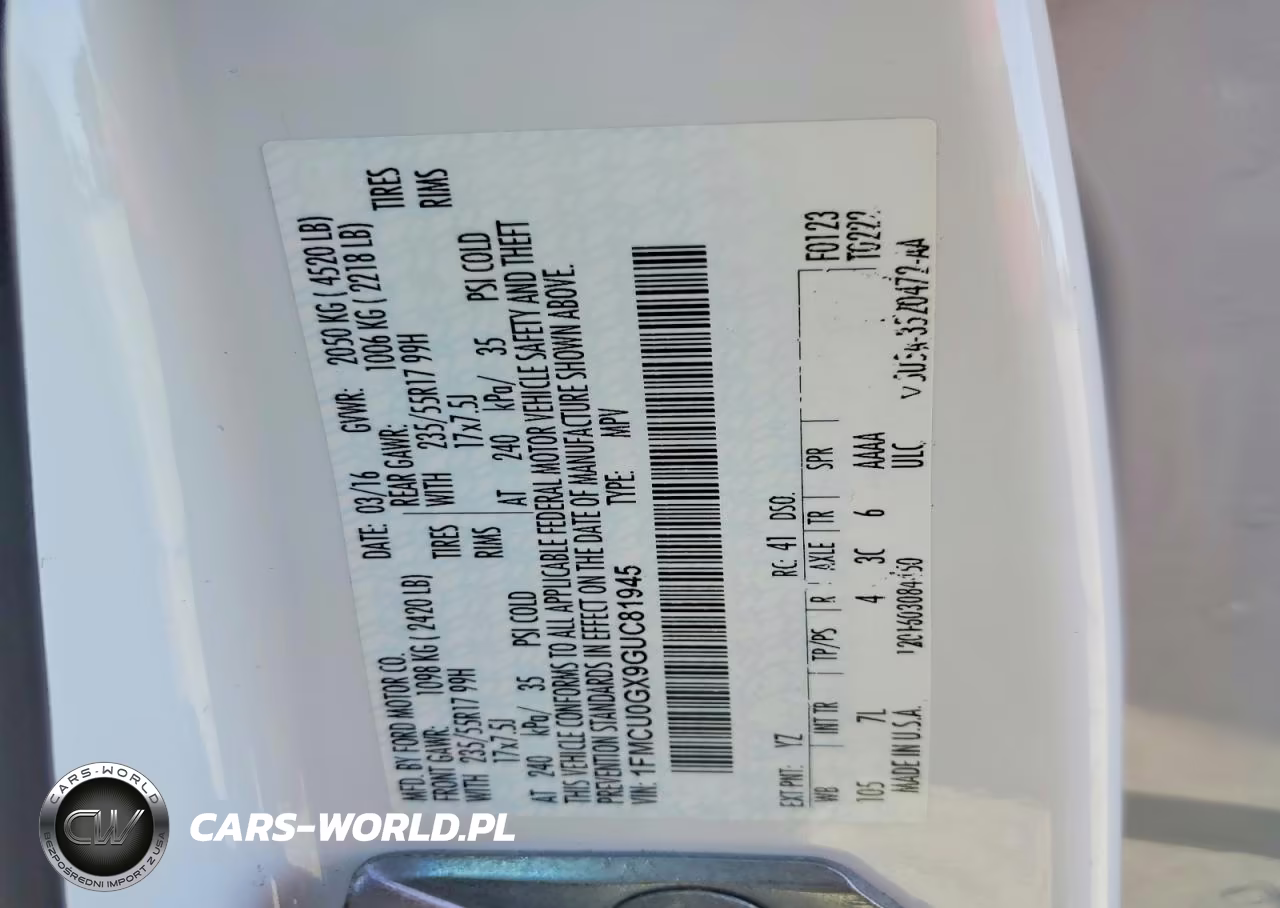2016 Ford Escape Se VIN:1FMCU0GX9GUC81945 - 13