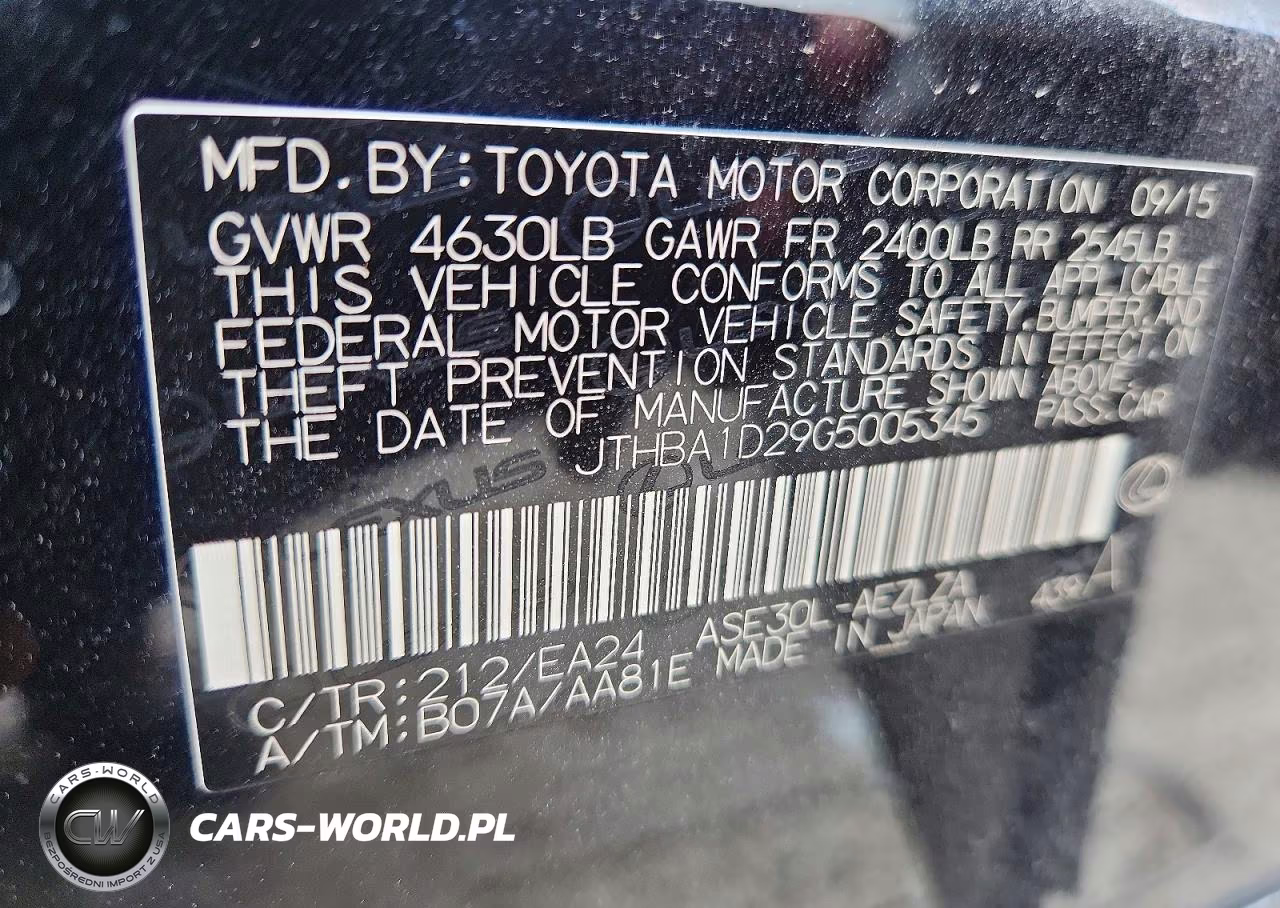 2016 Lexus Is 200T VIN:JTHBA1D29G5005345 - 12