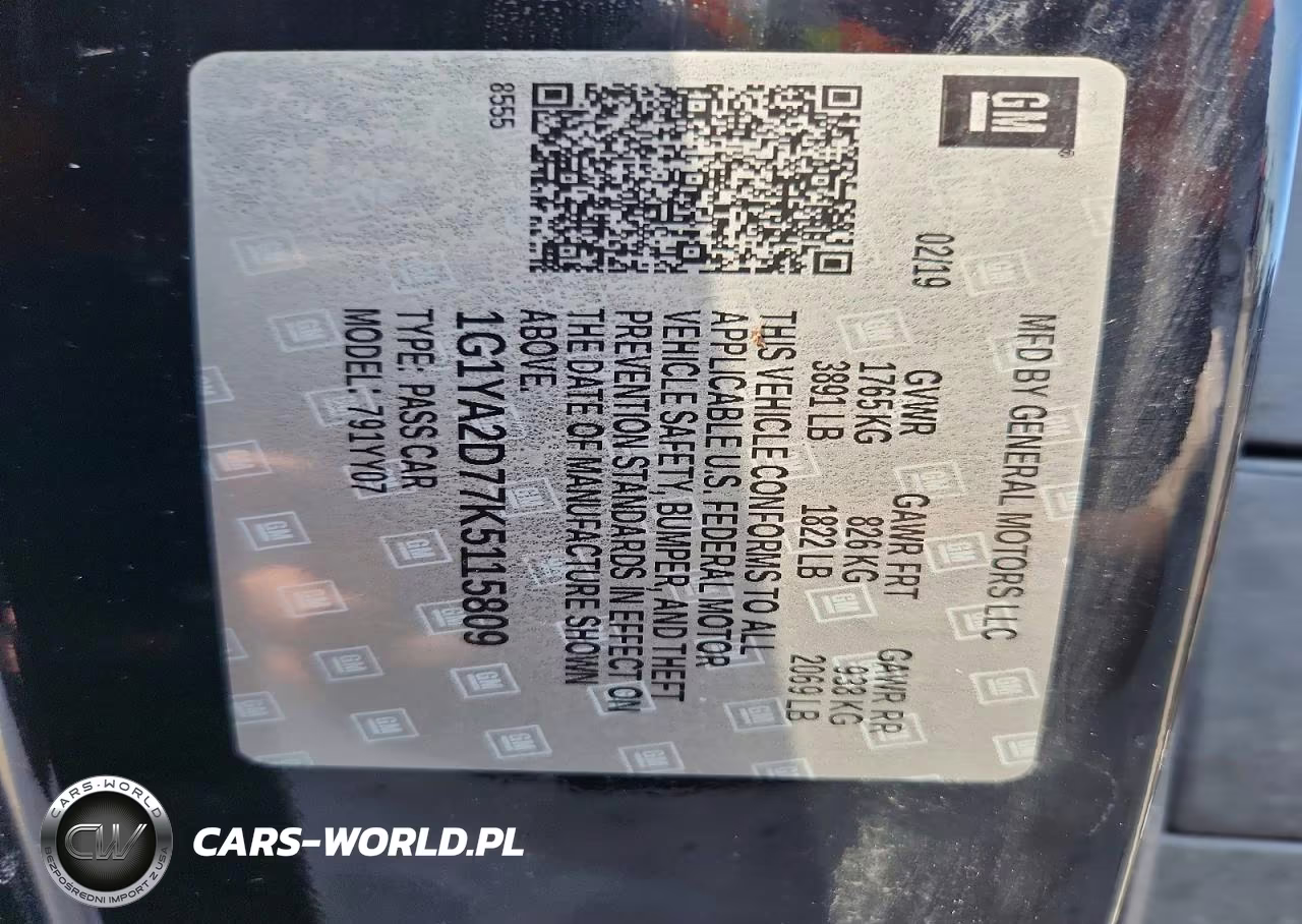 2019 Chevrolet Corvette Stingray VIN:1G1YA2D77K5115809 - 12