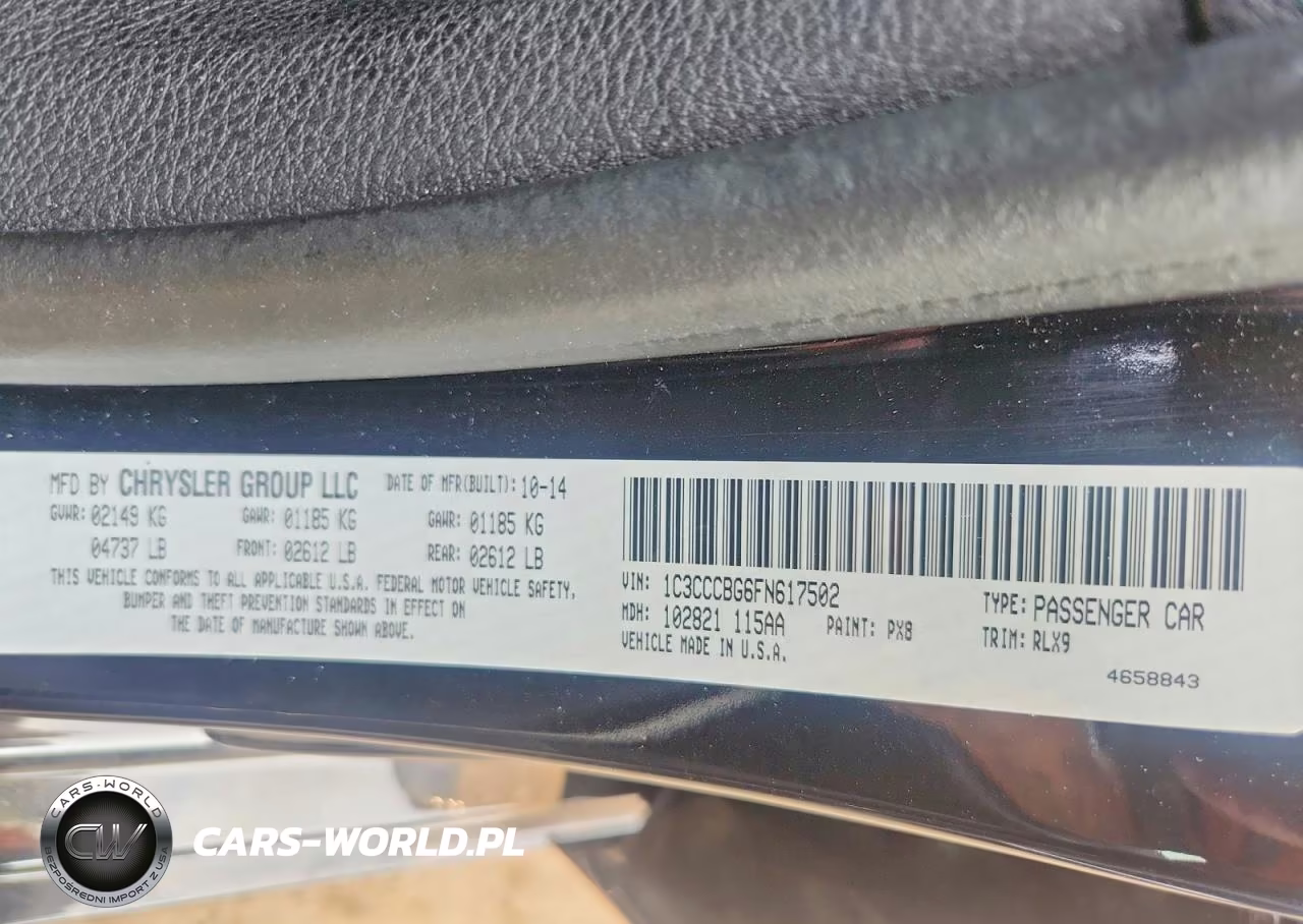 2015 Chrysler 200 S VIN:1C3CCCBG6FN617502 - 12