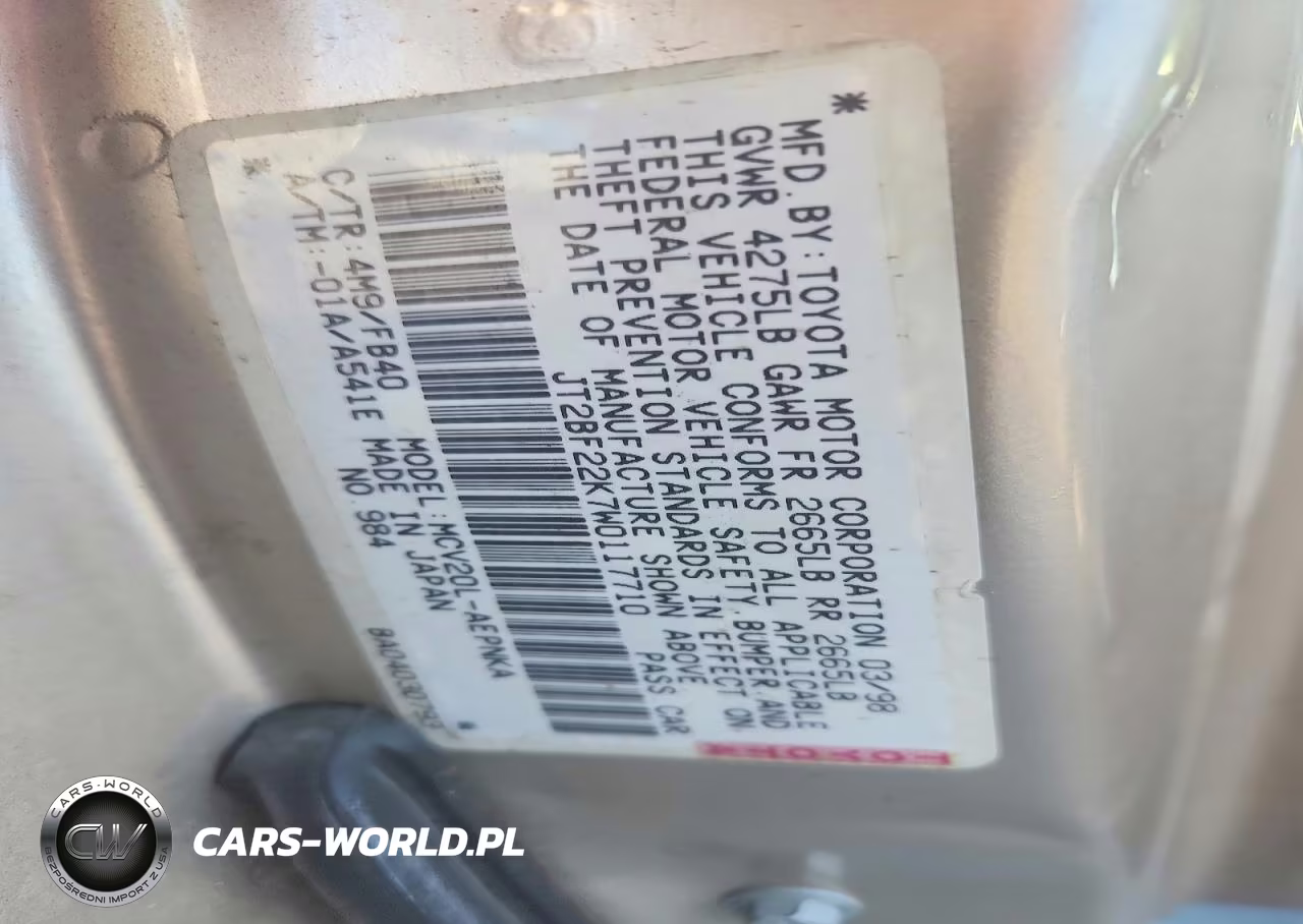 1998 Toyota Camry Le V6 VIN:JT2BF22K7W0117710 - 13