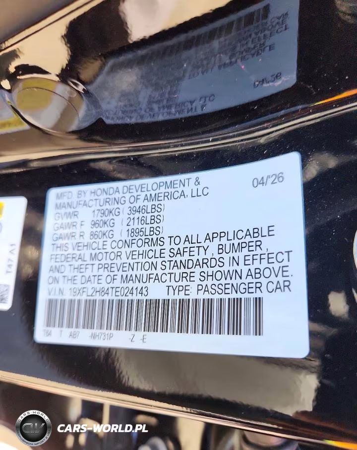 2026 Honda Civic Sport VIN:19XFL2H84TE024143 - 12