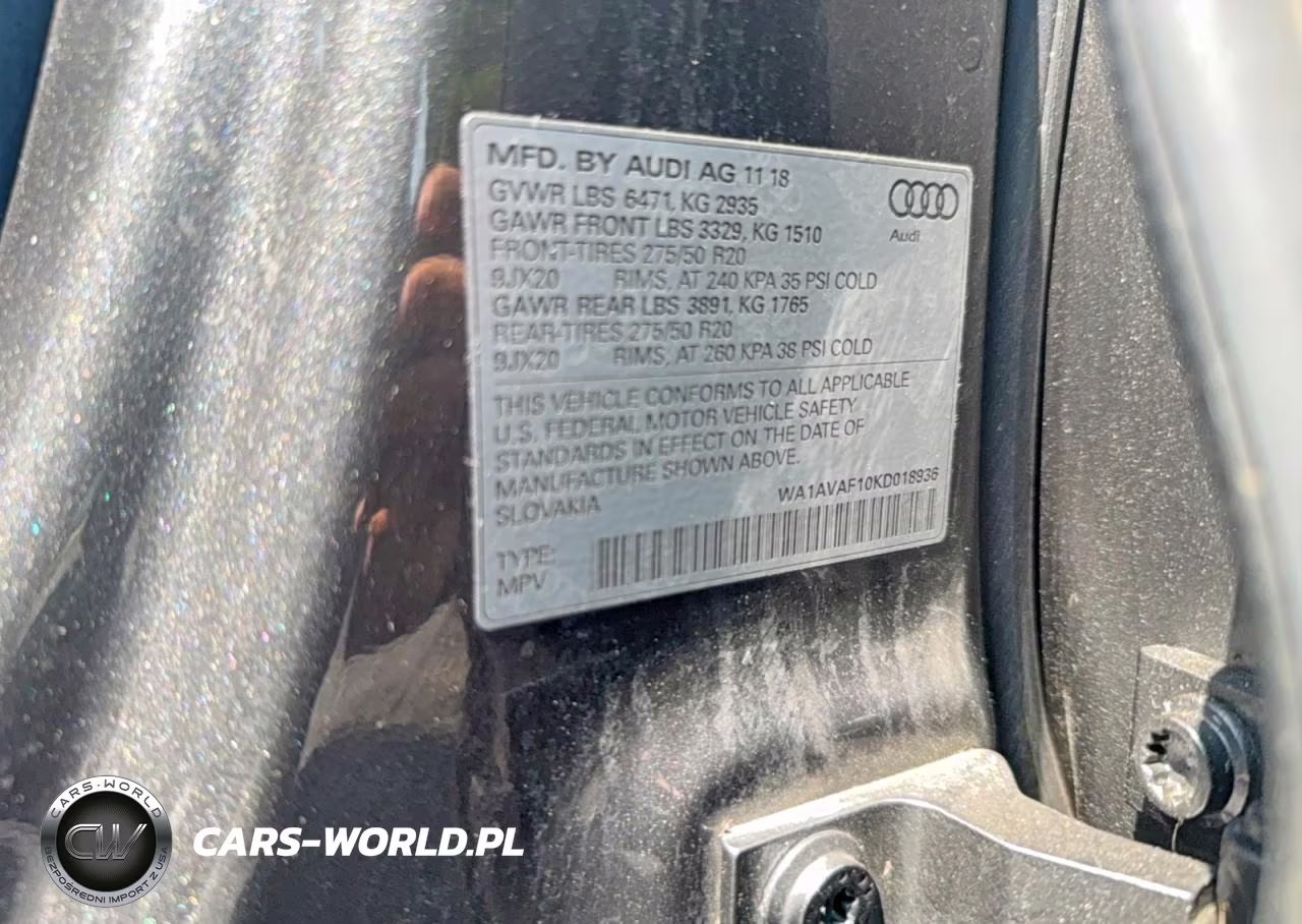 2019 Audi Q8 Premium VIN:WA1AVAF10KD018936 - 10