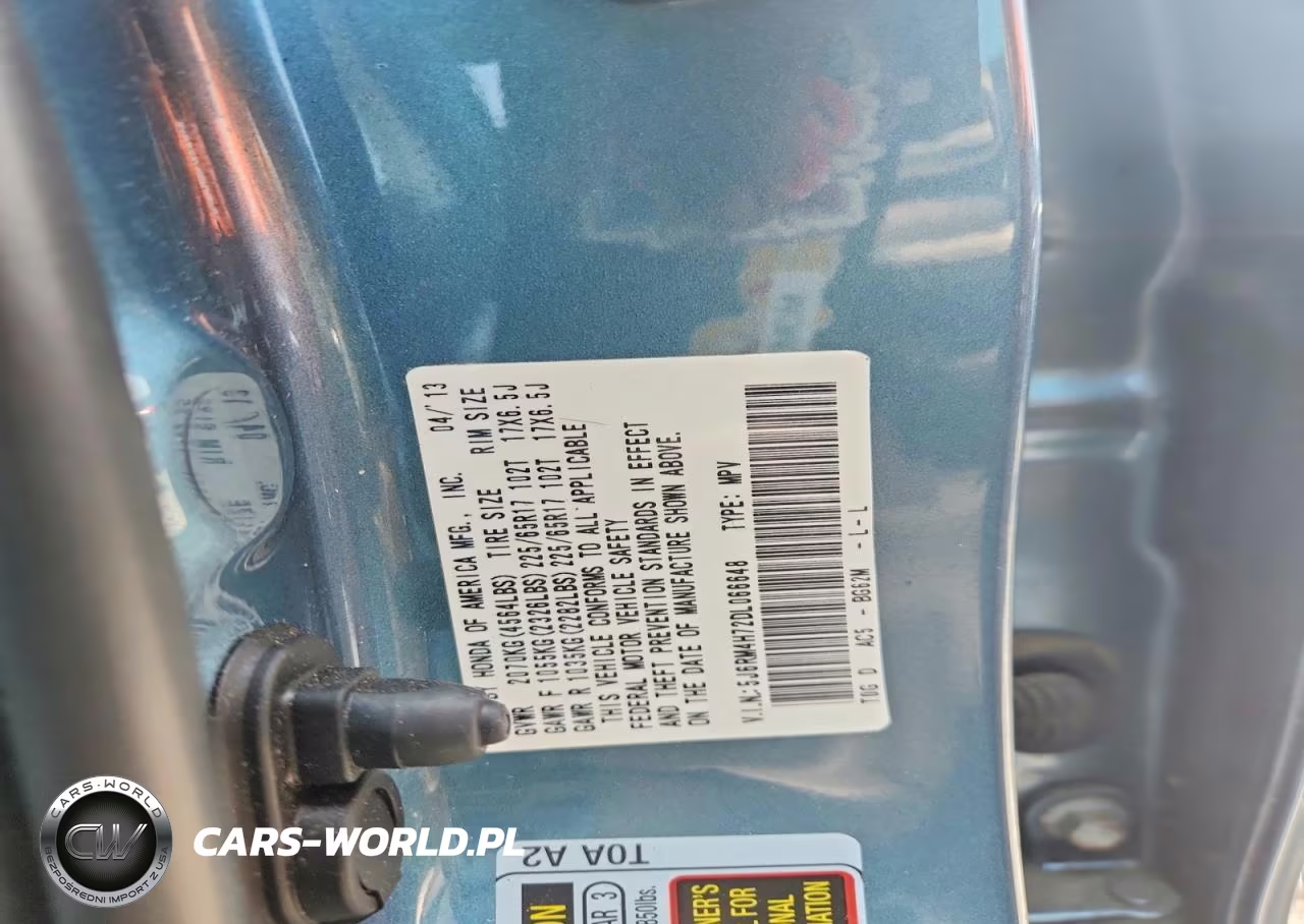 2013 Honda Cr-V Exl VIN:5J6RM4H72DL066648 - 13