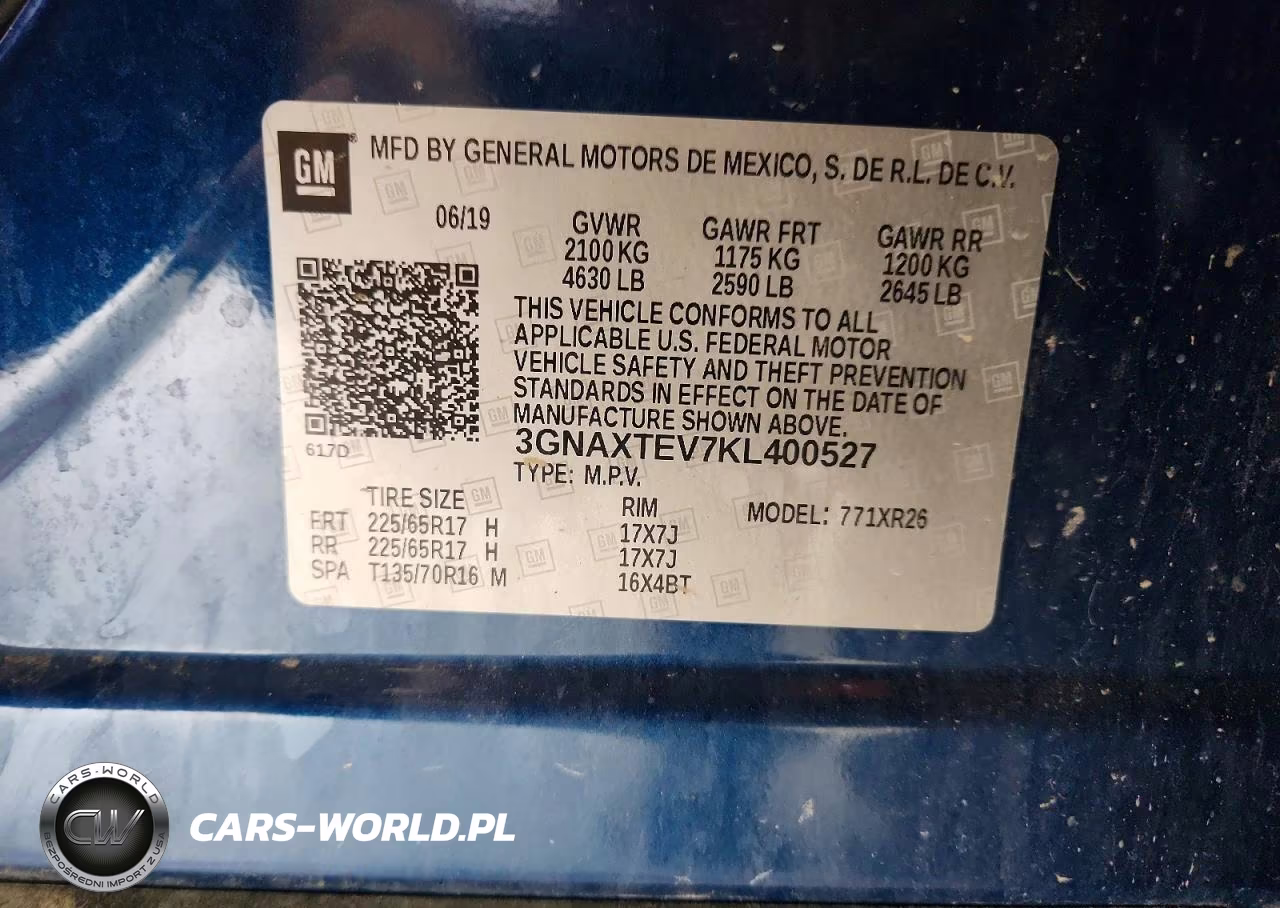 2019 Chevrolet Equinox Lt VIN:3GNAXTEV7KL400527 - 13