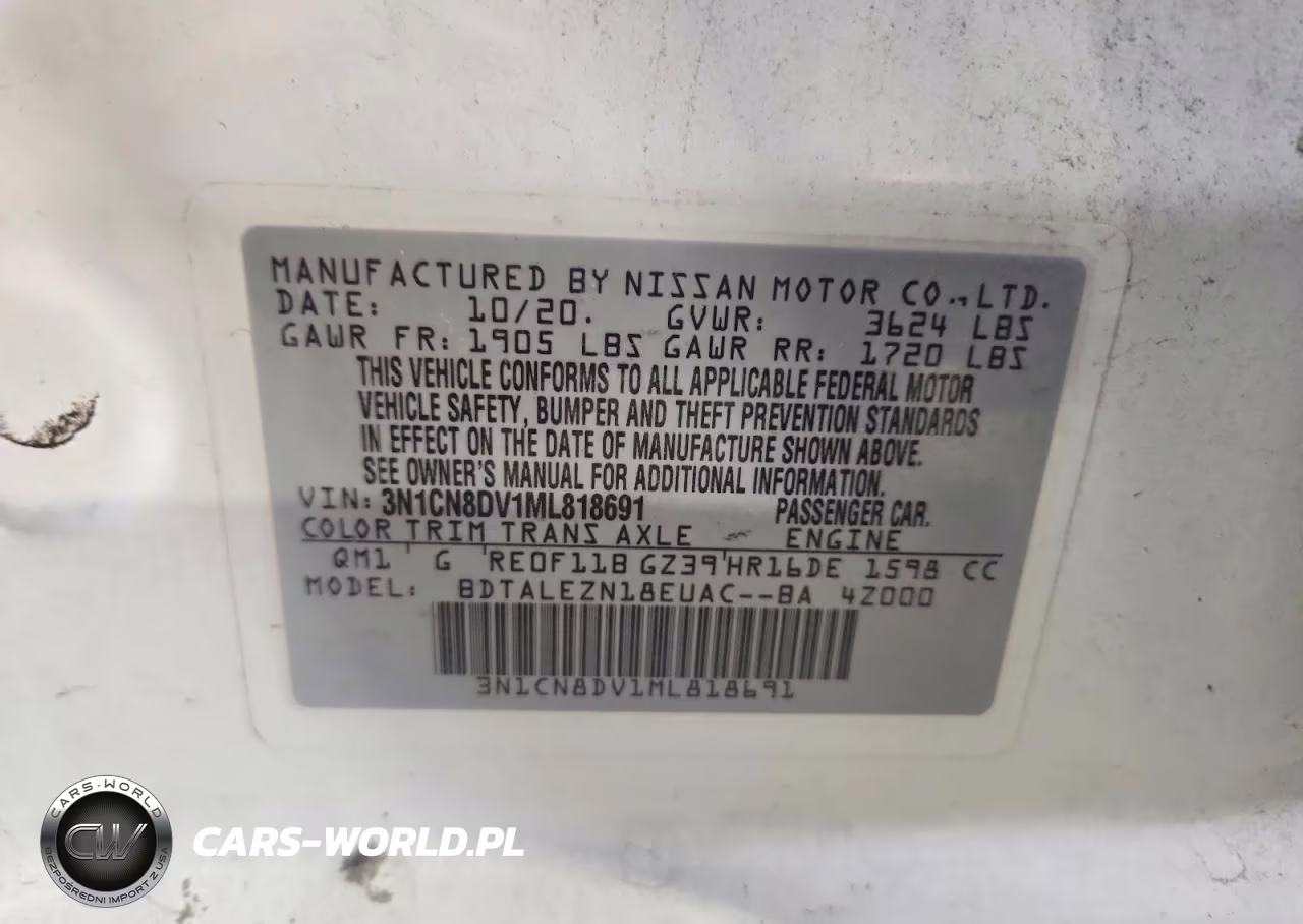 2021 Nissan Versa S VIN:3N1CN8DV1ML818691 - 12