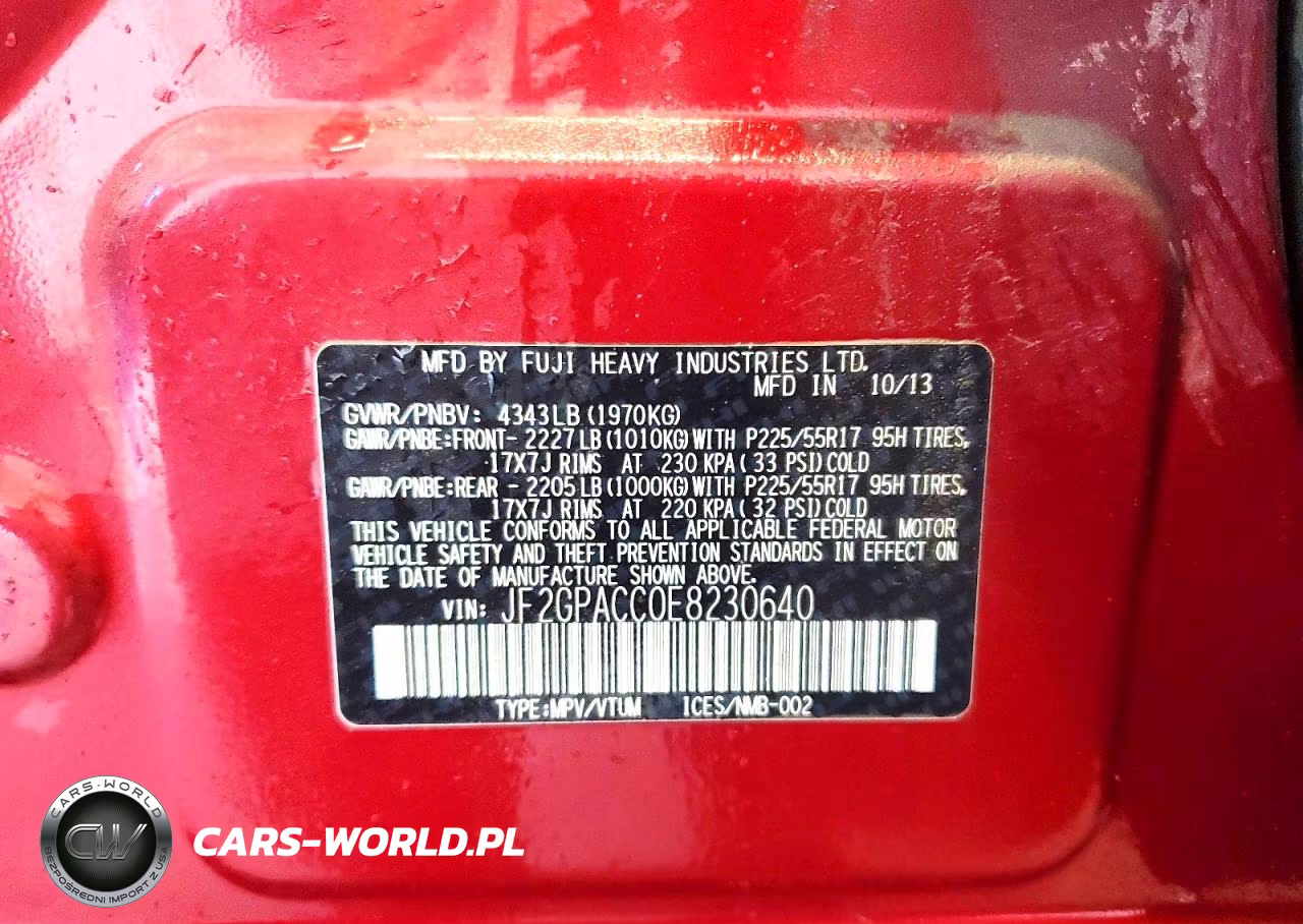 2014 Subaru Xv Crosstrek 2.0 Premium VIN:JF2GPACC0E8230640 - 13