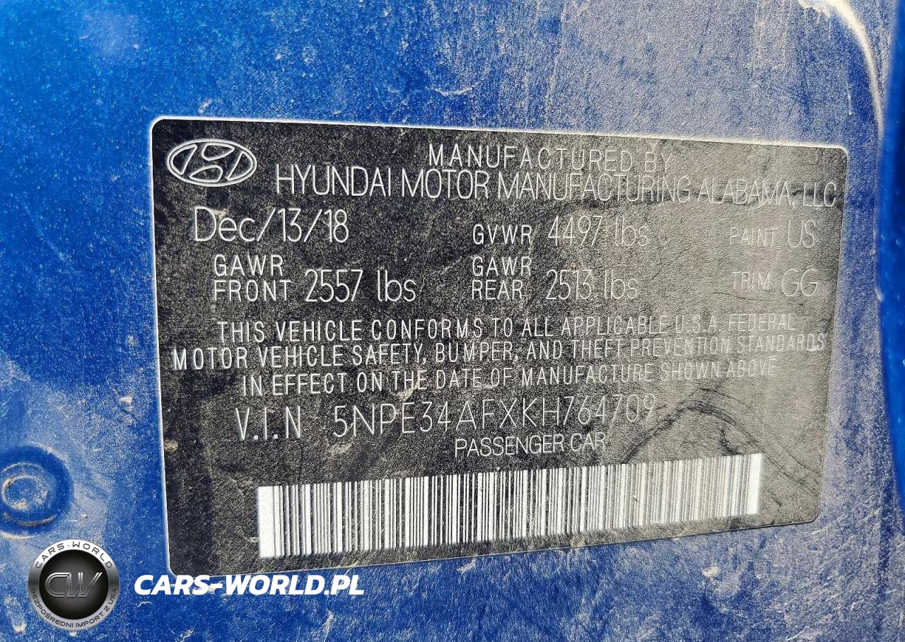 2019 Hyundai Sonata Limited VIN:5NPE34AFXKH764709 - 12
