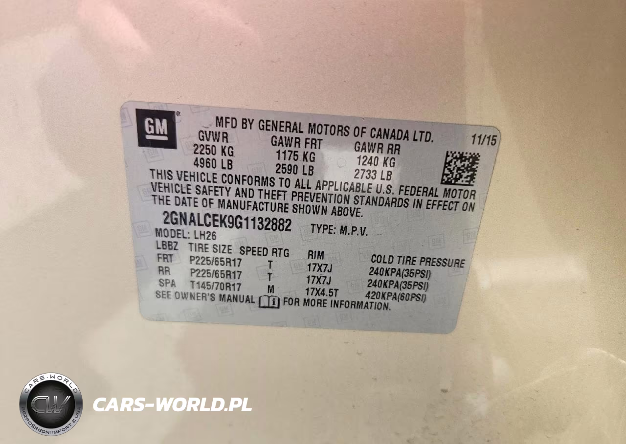 2016 Chevrolet Equinox Lt VIN:2GNALCEK9G1132882 - 12