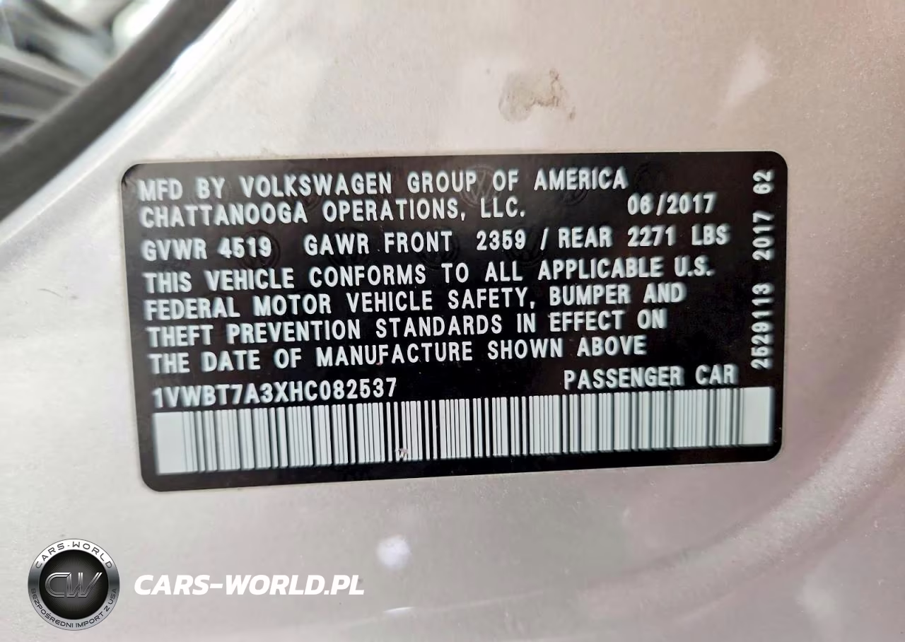 2017 Volkswagen Passat Se VIN:1VWBT7A3XHC082537 - 12