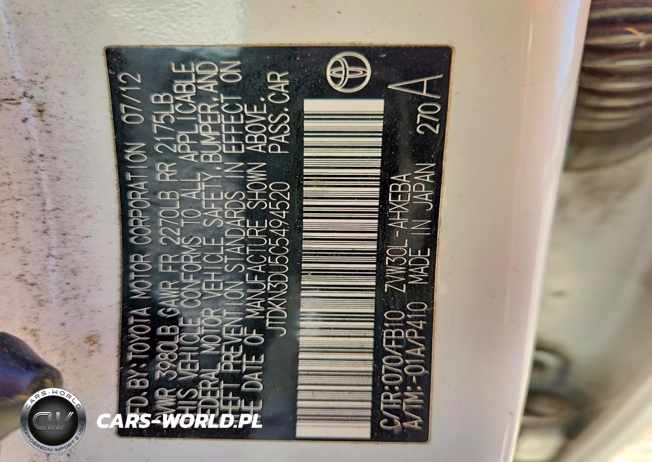 2012 Toyota Prius Three VIN:JTDKN3DU5C5494520 - 12