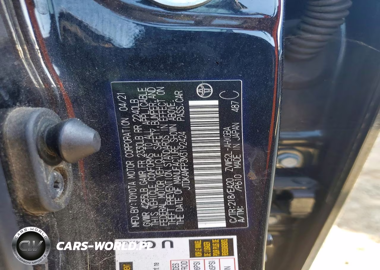 2021 Toyota Prius Prime Xle VIN:JTDKAMFP3M3192424 - 13