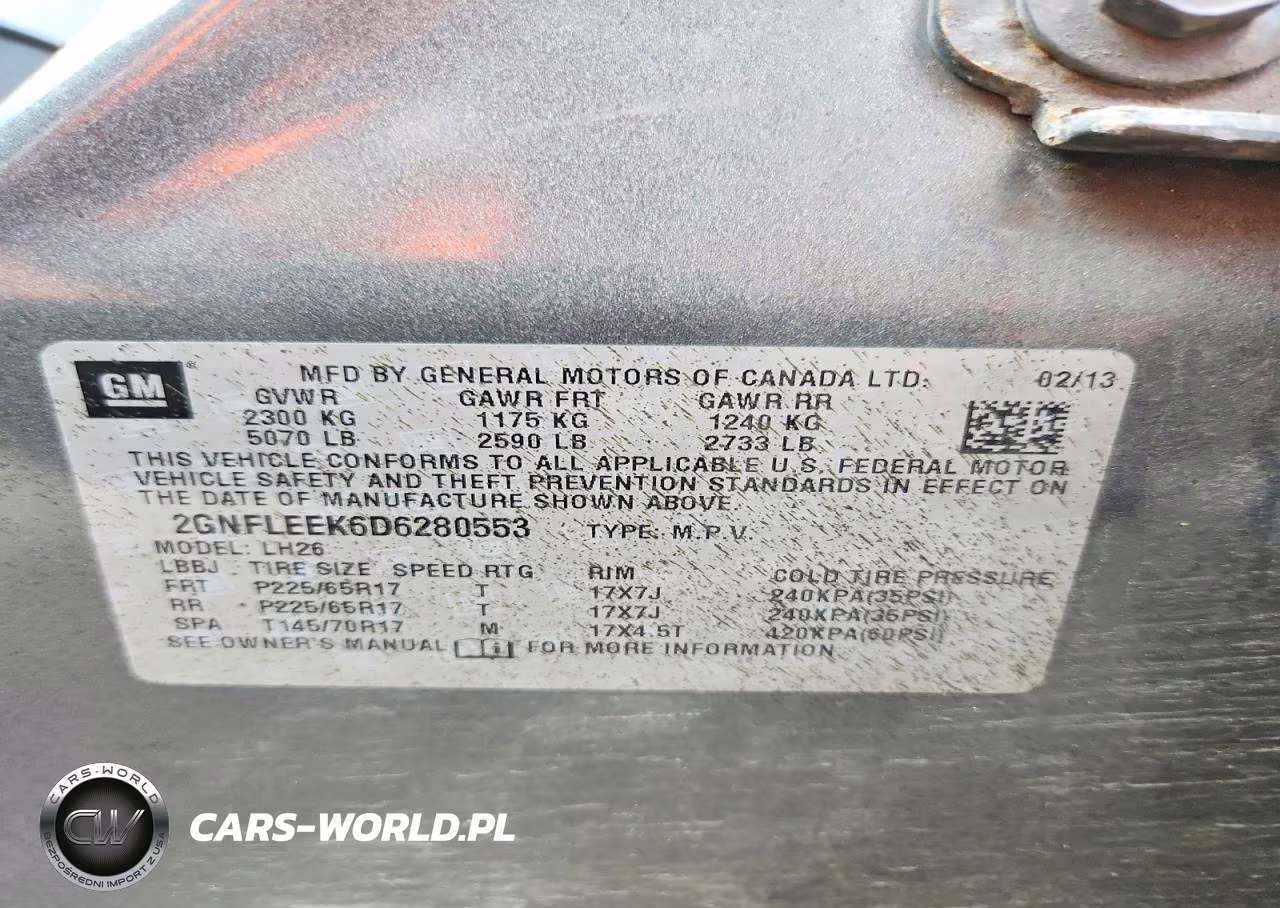 2013 Chevrolet Equinox Lt VIN:2GNFLEEK6D6280553 - 13