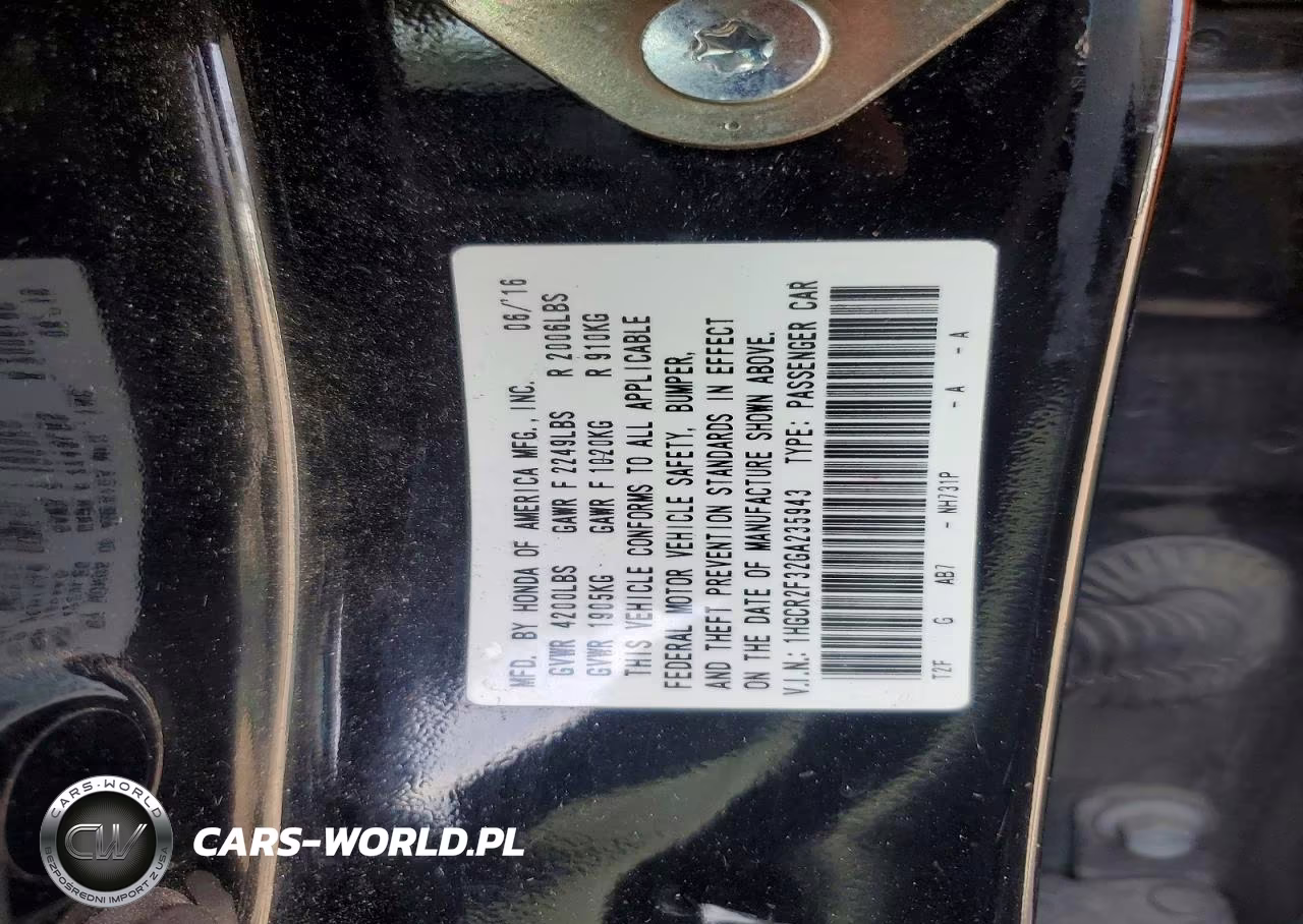 2016 Honda Accord Lx VIN:1HGCR2F32GA235943 - 12