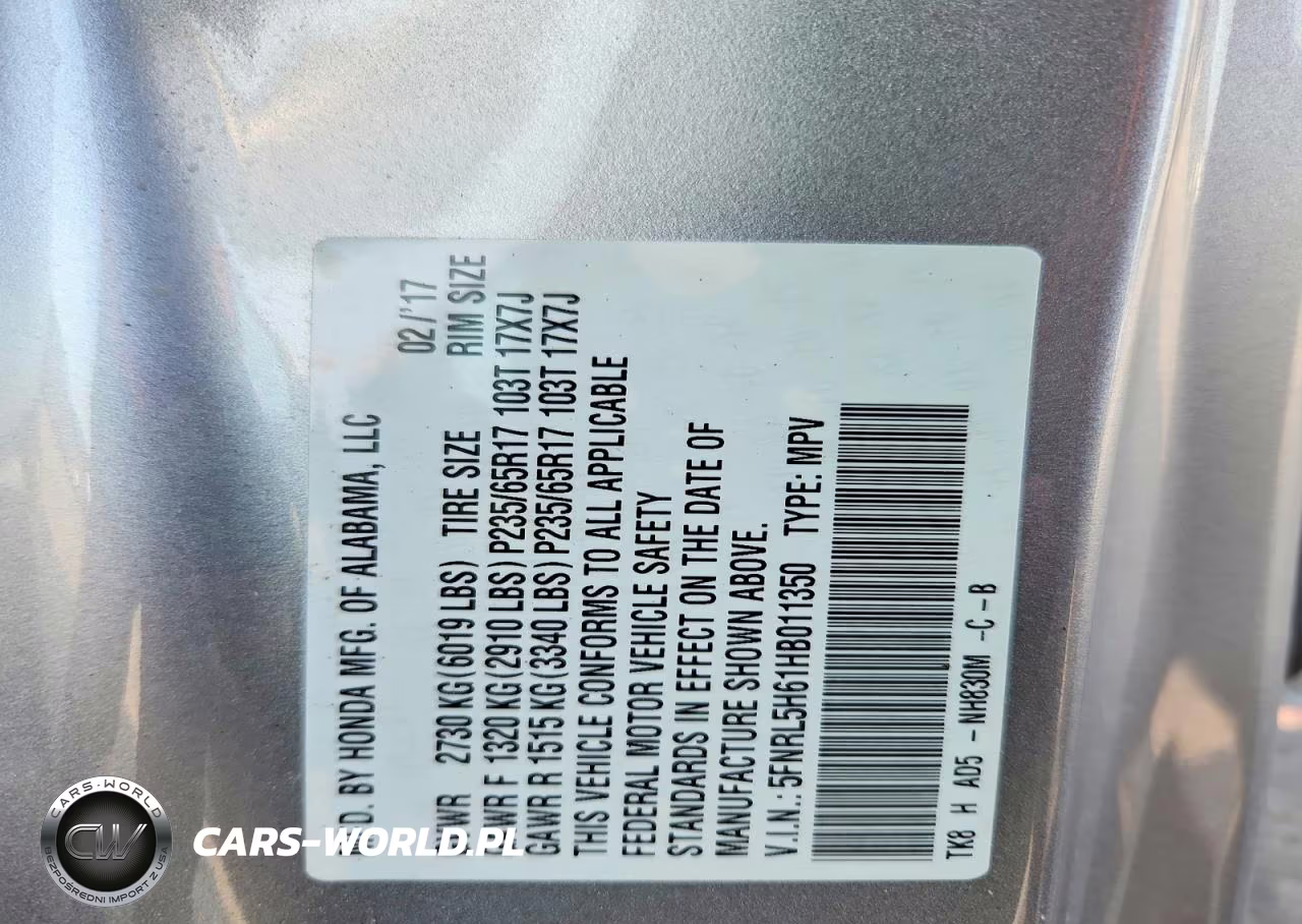 2017 Honda Odyssey Exl VIN:5FNRL5H61HB011350 - 13