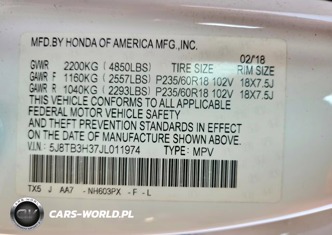 2018 Acura Rdx VIN:5J8TB3H37JL011974 - 12