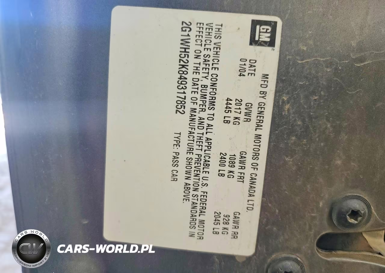 2004 Chevrolet Impala Ls VIN:2G1WH52K849317852 - 12