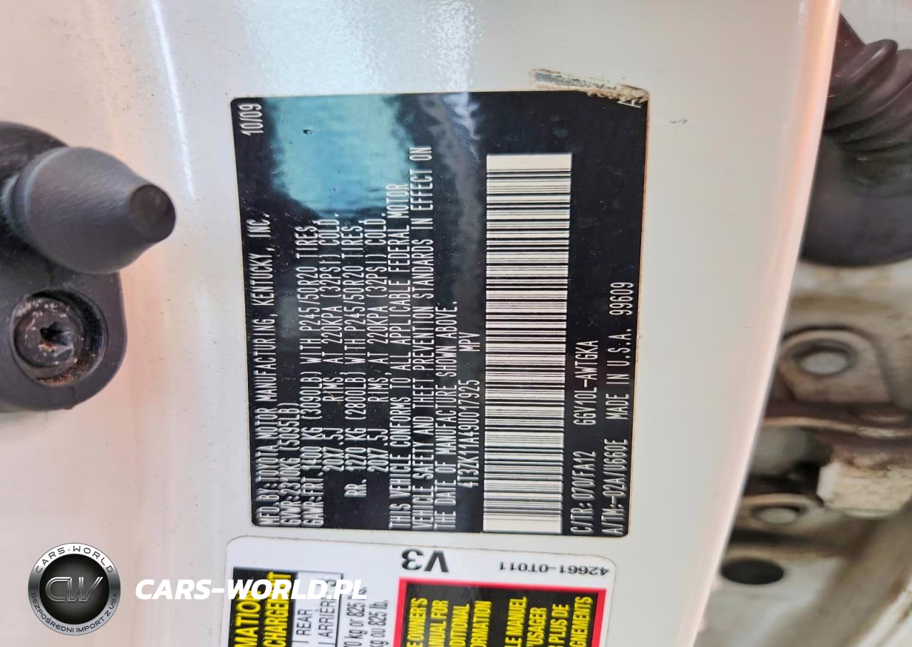 2009 Toyota Venza Fwd V6 VIN:4T3ZK11A49U017925 - 13