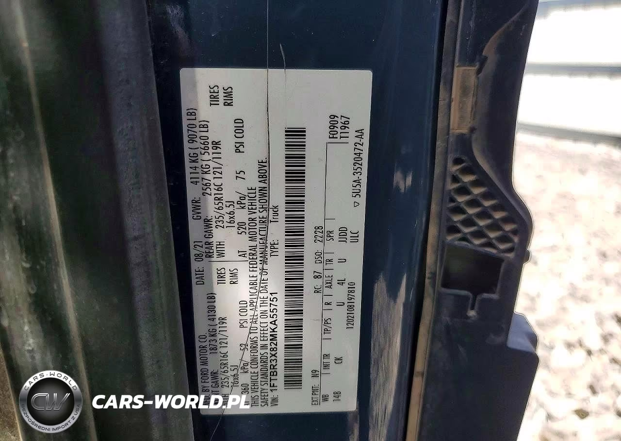 2021 Ford Transit T-250 Delivery Van VIN:1FTBR3X82MKA55751 - 13