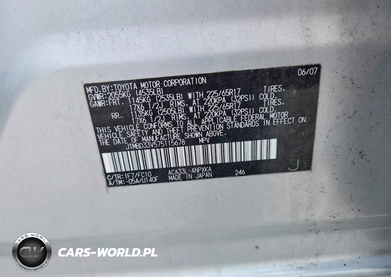 2007 Toyota Rav4 Base VIN:JTMBD33V575115678 - 13