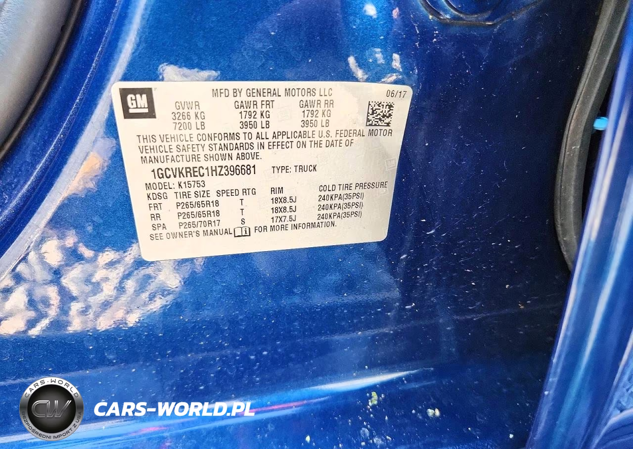 2017 Chevrolet Silverado K1500 Lt VIN:1GCVKREC1HZ396681 - 12