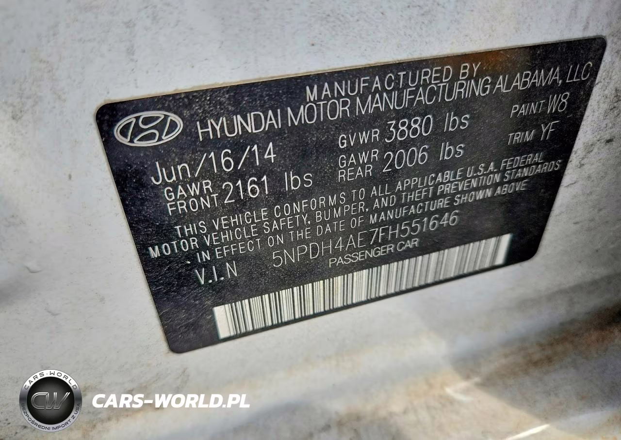2015 Hyundai Elantra Se VIN:5NPDH4AE7FH551646 - 12