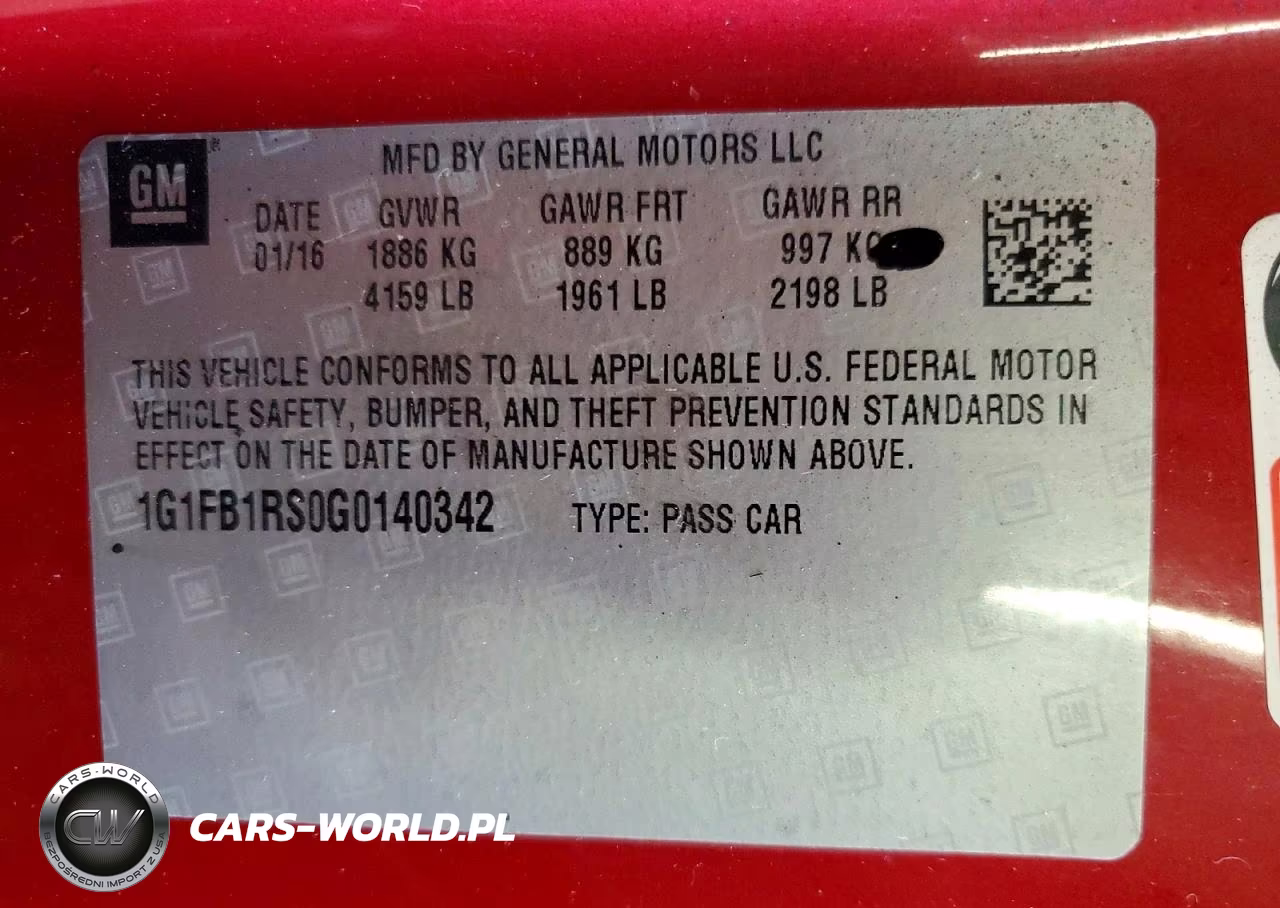 2016 Chevrolet Camaro Lt VIN:1G1FB1RS0G0140342 - 12