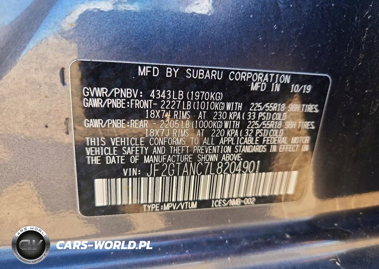 2020 Subaru Crosstrek Limited VIN:JF2GTANC7L8204901 - 12