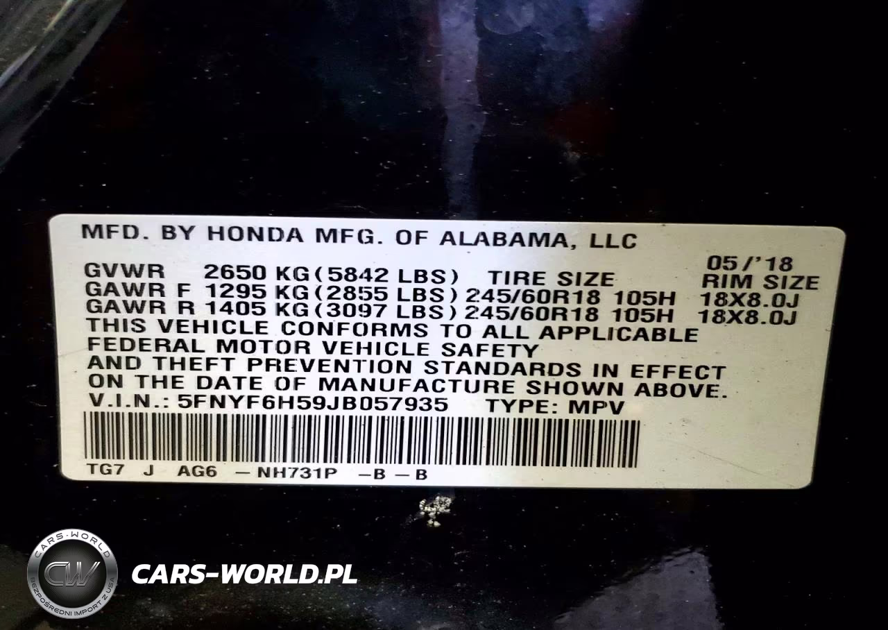 2018 Honda Pilot Exl VIN:5FNYF6H59JB057935 - 13