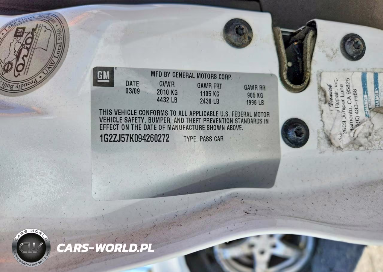 2009 Pontiac G6 VIN:1G2ZJ57K094260272 - 12