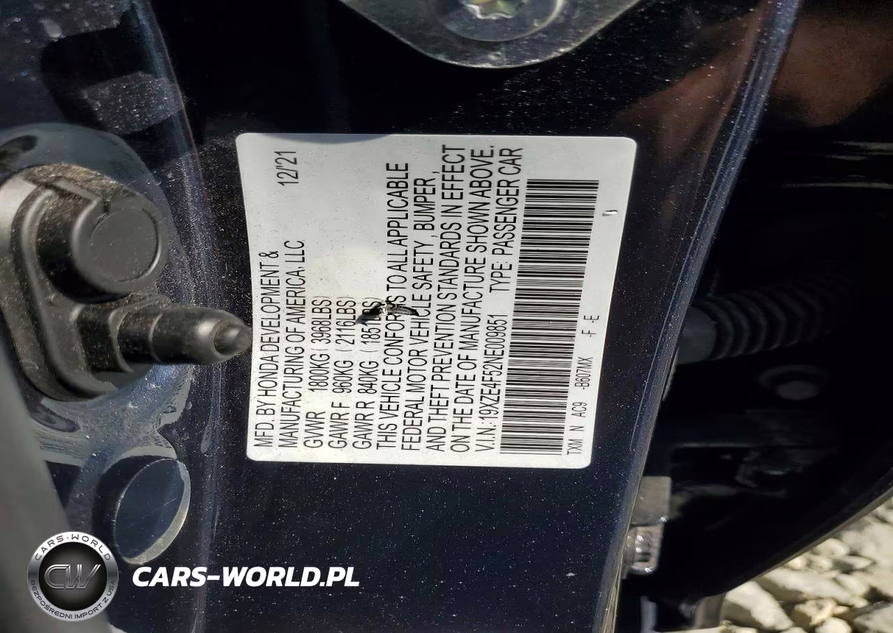 2022 Honda Insight Ex VIN:19XZE4F52NE009851 - 12