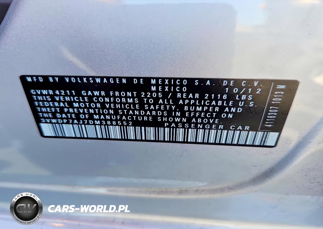 2013 Volkswagen Jetta Se VIN:3VWDP7AJ7DM388552 - 13