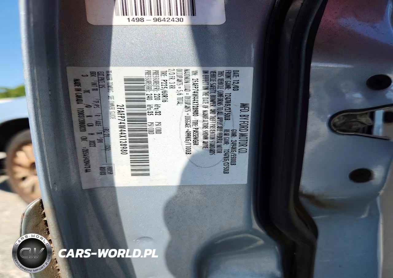 2004 Ford Crown Victoria Lx VIN:2FAFP74W44X128980 - 12