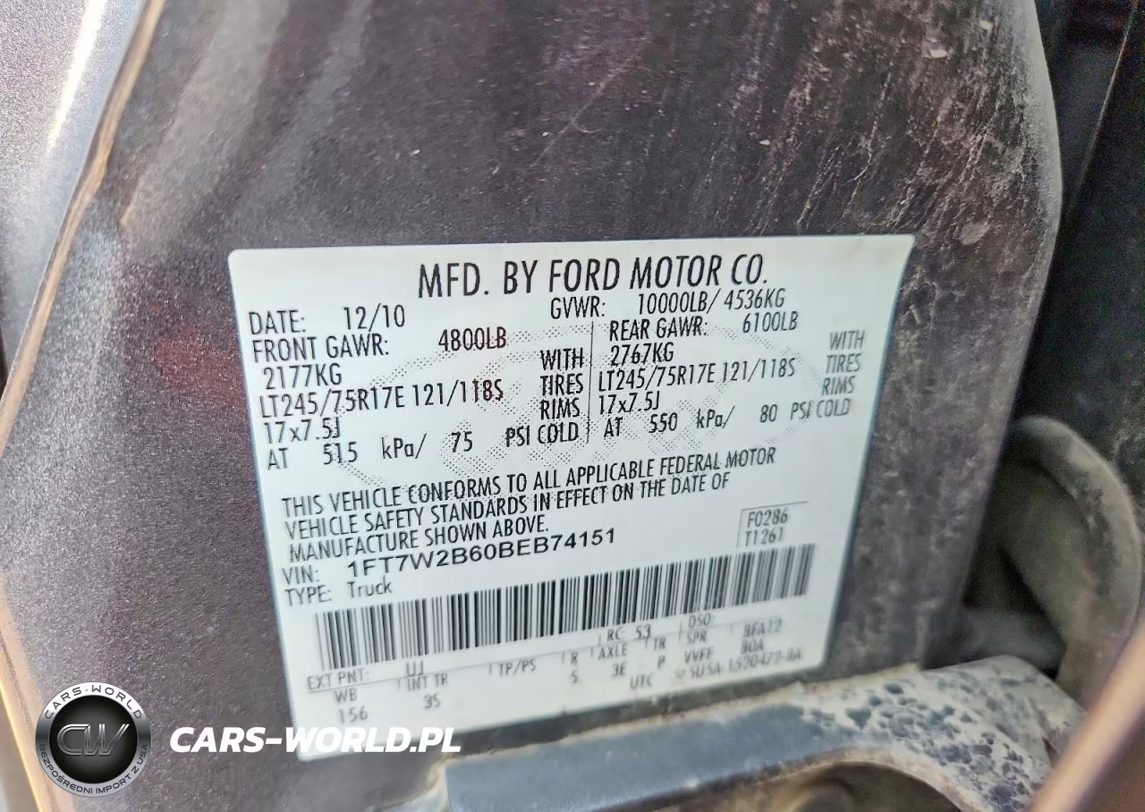 2011 Ford F250 Super Duty VIN:1FT7W2B60BEB74151 - 13