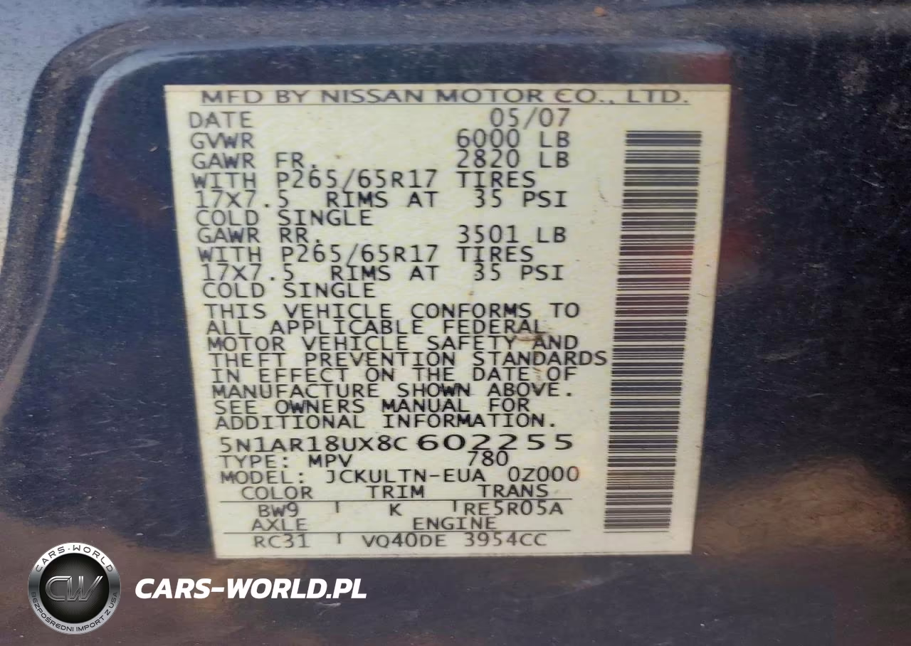 2008 Nissan Pathfinder S VIN:5N1AR18UX8C602255 - 14