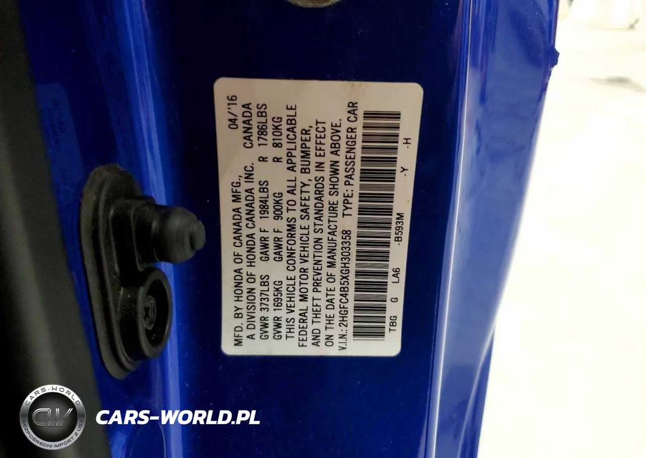 2016 Honda Civic Lx VIN:2HGFC4B5XGH303358 - 12