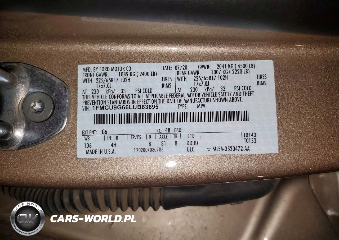 2020 Ford Escape Se VIN:1FMCU9G66LUB63695 - 13