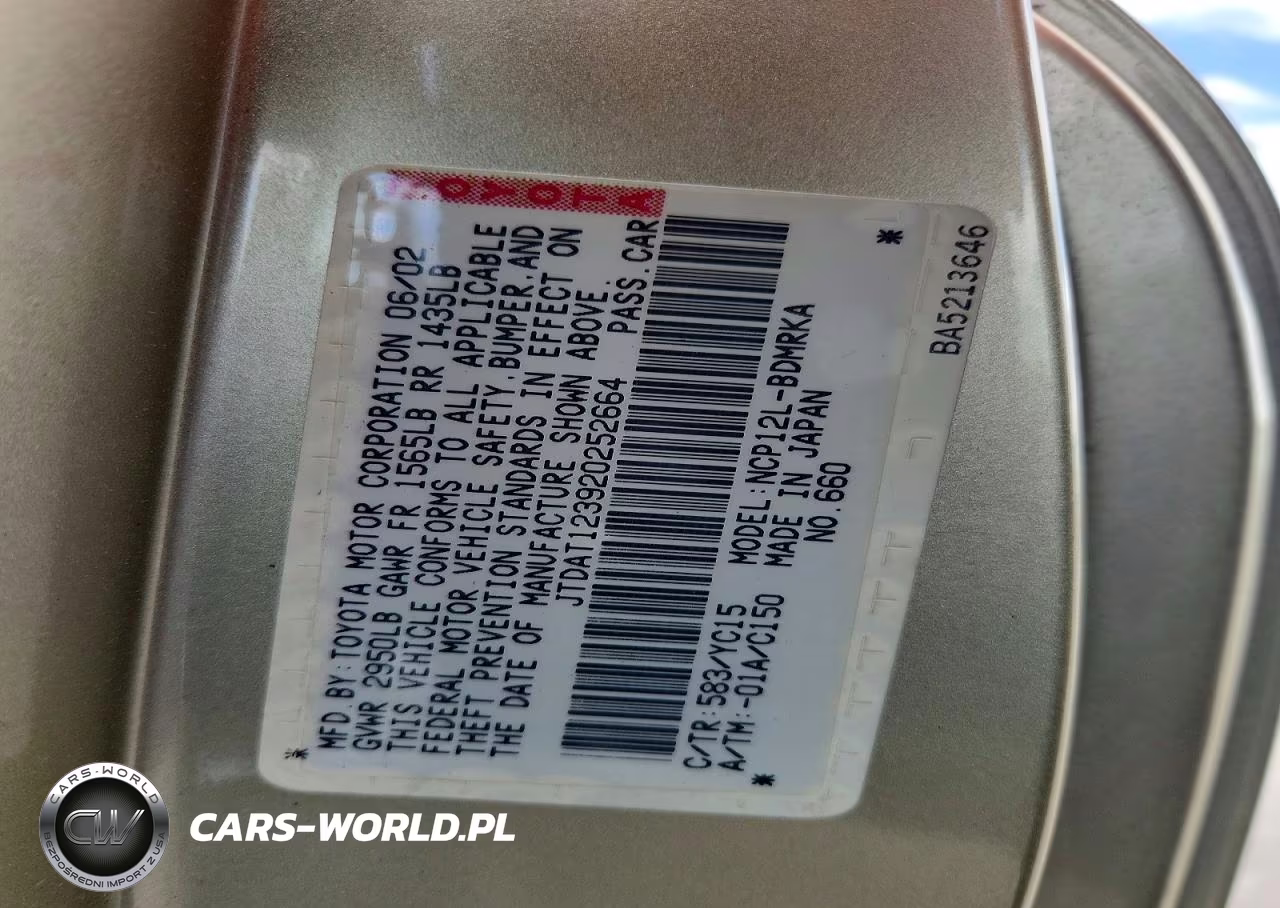 2002 Toyota Echo Base VIN:JTDAT123920252664 - 12
