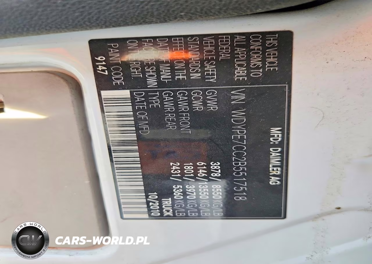 2011 Freightliner Sprinter 2500 VIN:WDYPE7CC2B5517518 - 14