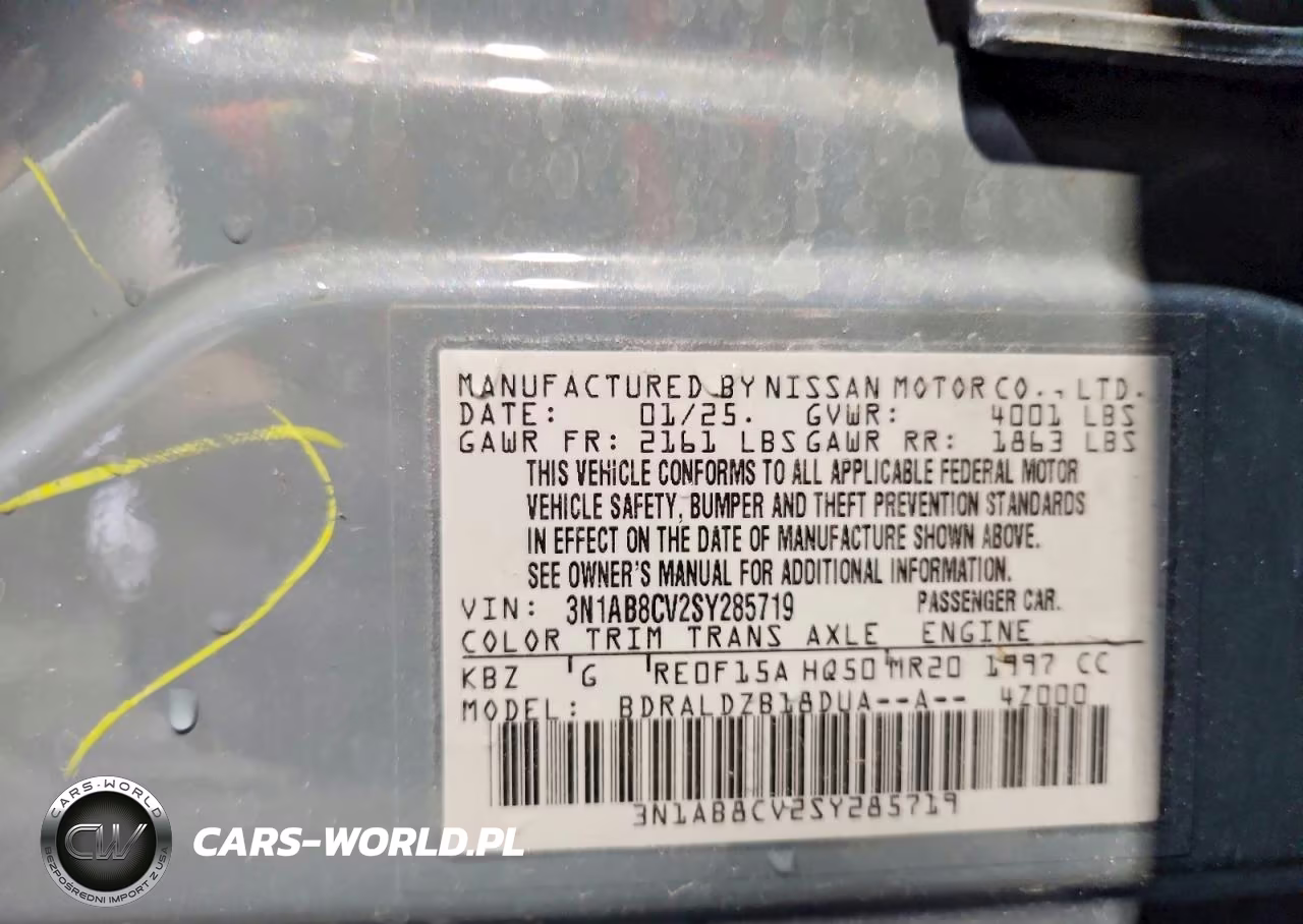2025 Nissan Sentra Sv VIN:3N1AB8CV2SY285719 - 12