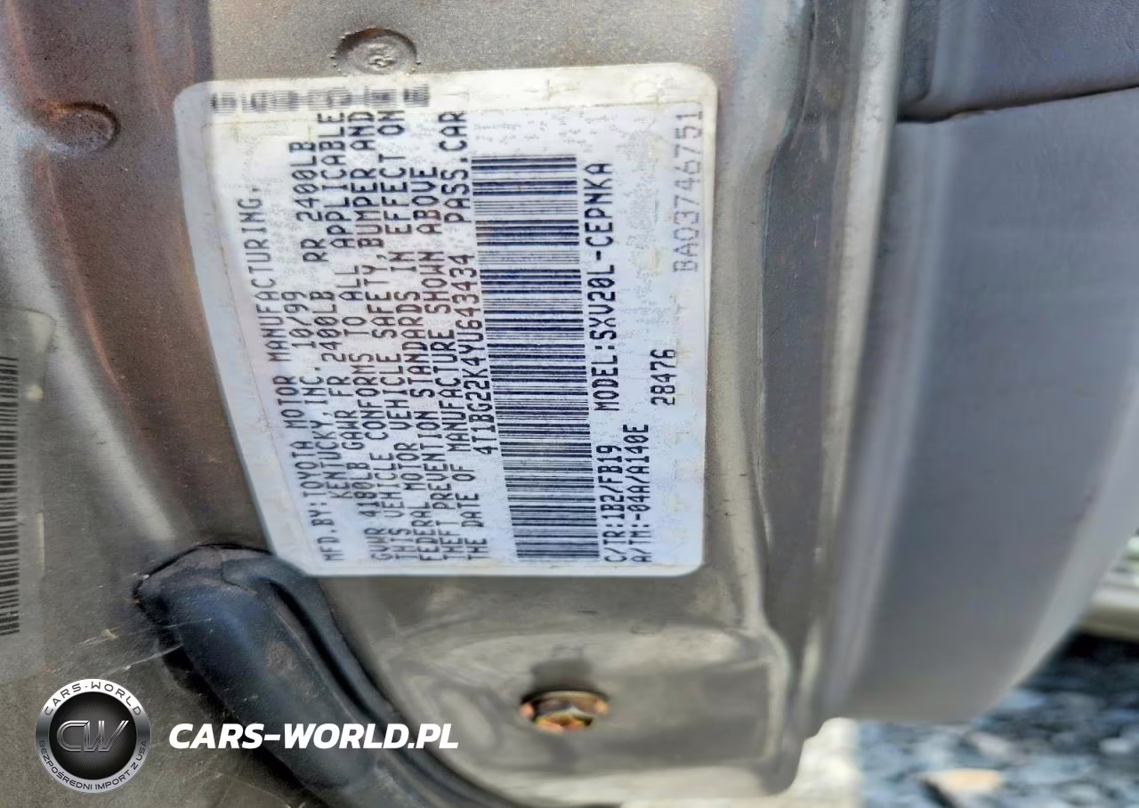 2000 Toyota Camry Le VIN:4T1BG22K4YU643434 - 13