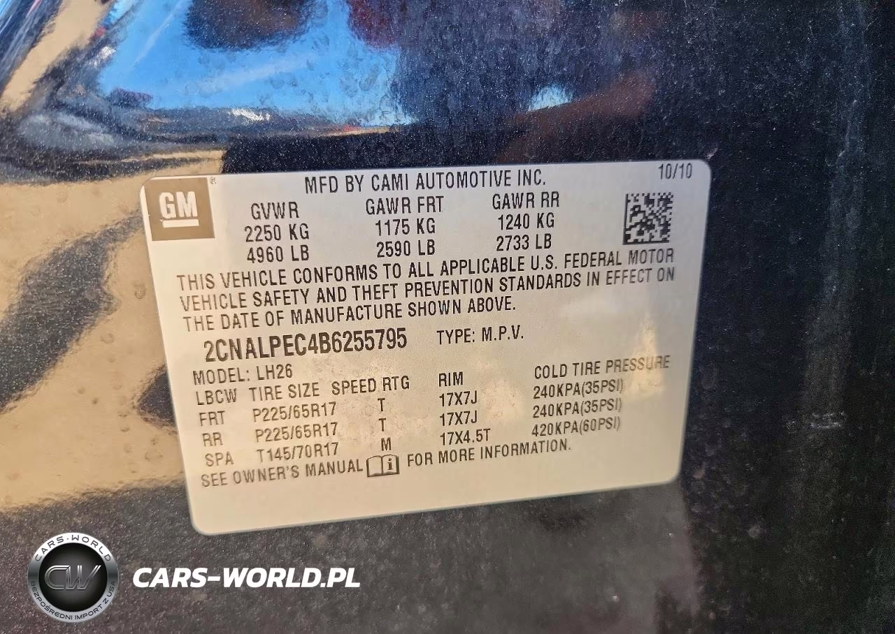 2011 Chevrolet Equinox Lt VIN:2CNALPEC4B6255795 - 12