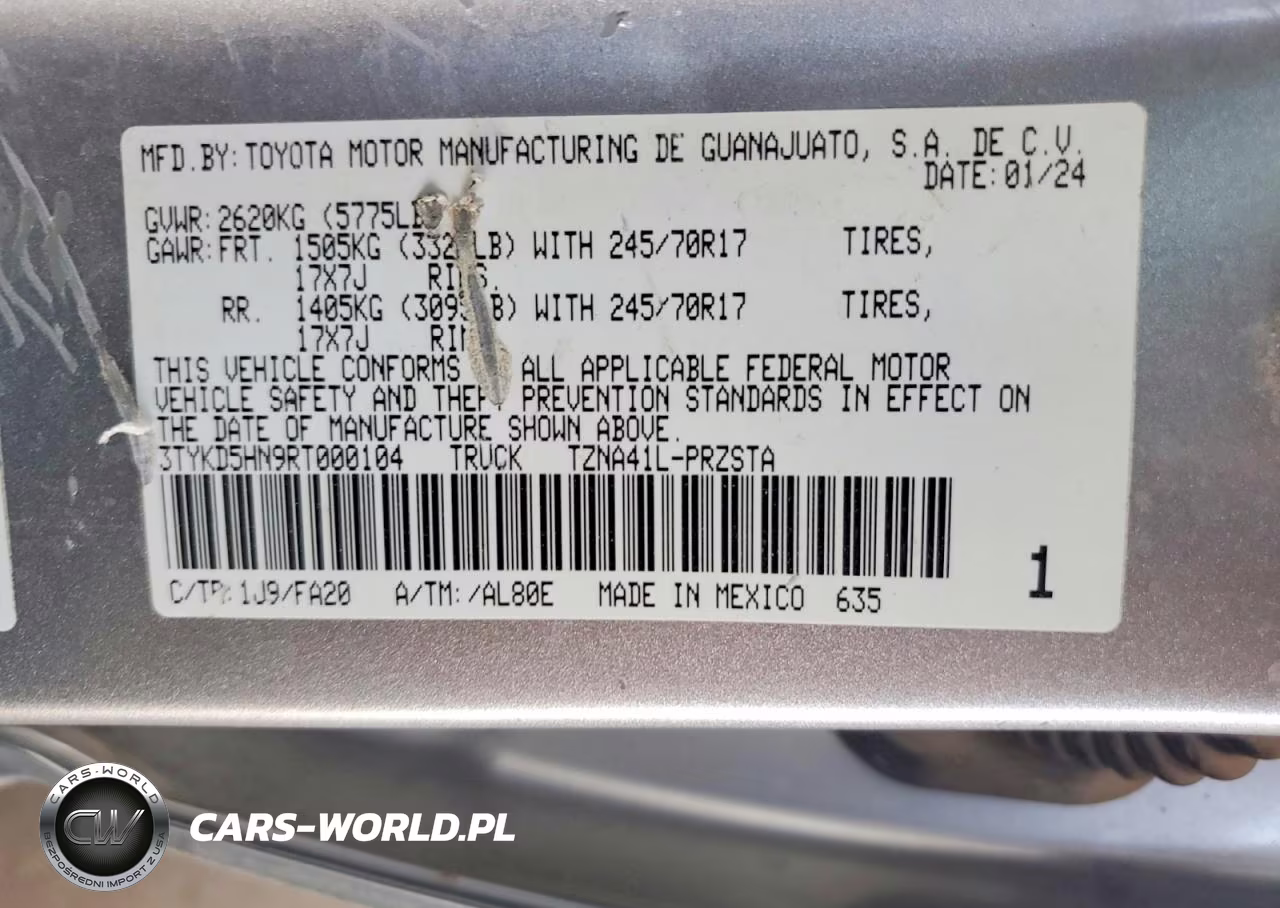 2024 Toyota Tacoma Sr VIN:3TYKD5HN9RT000104 - 13