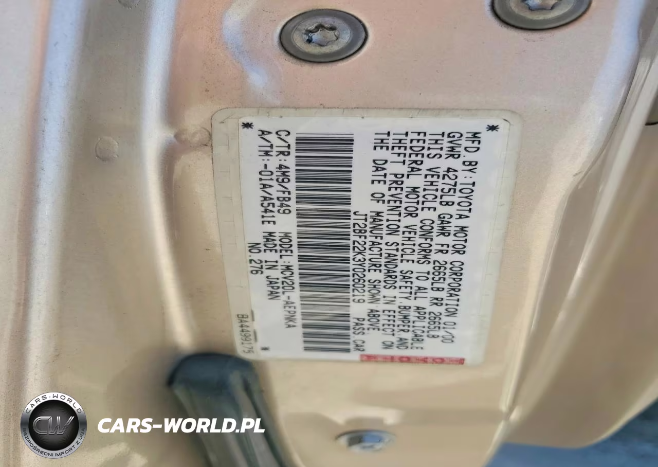 2000 Toyota Camry Le V6 VIN:JT2BF22K3Y0260219 - 12