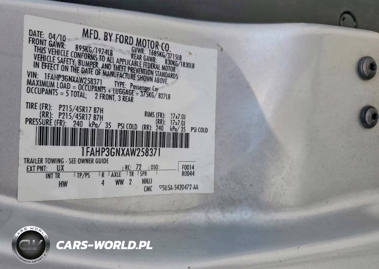 2010 Ford Focus Ses VIN:1FAHP3GNXAW258371 - 12