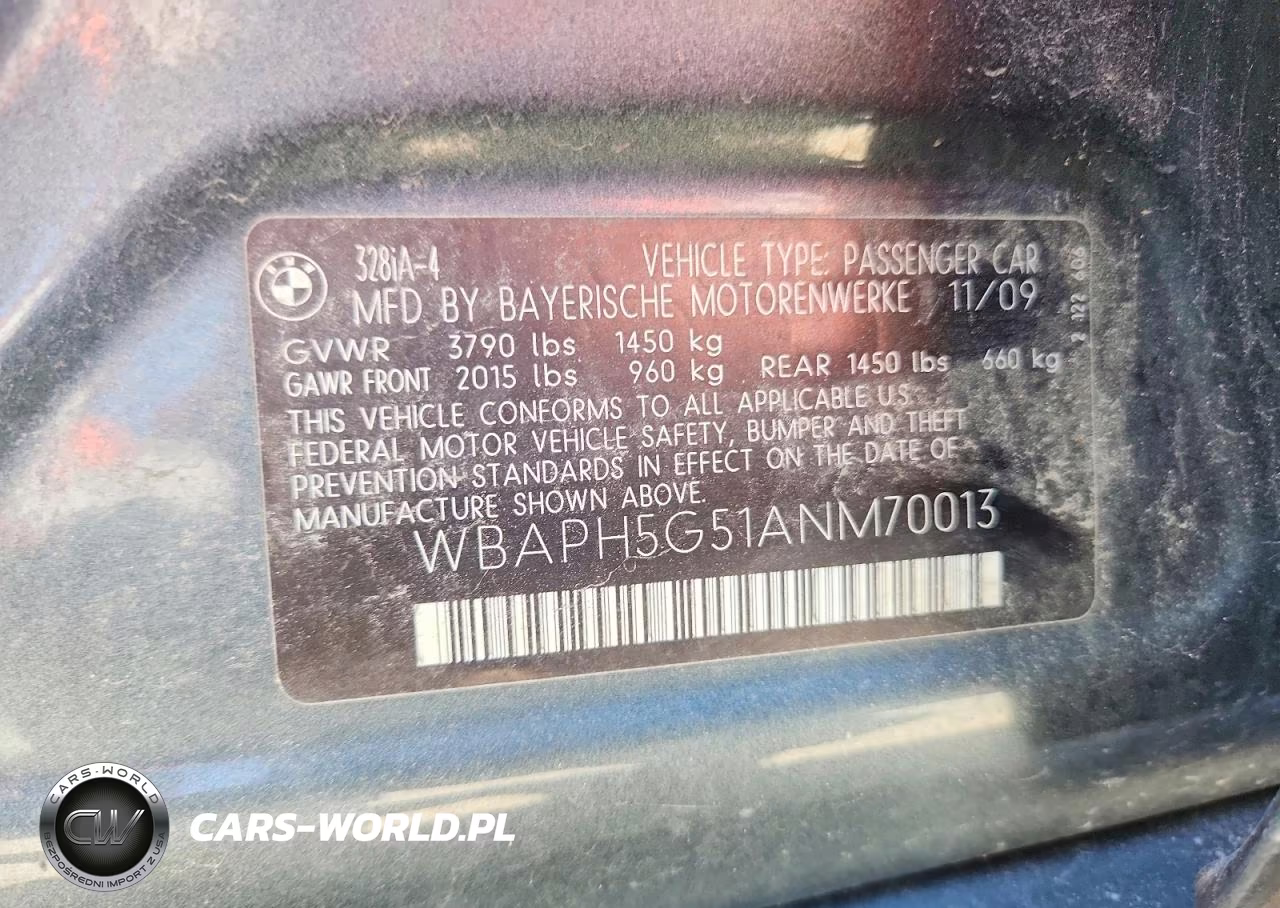 2010 BMW 328 I VIN:WBAPH5G51ANM70013 - 12