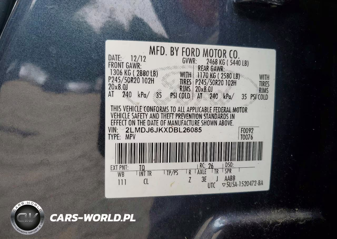 2013 Lincoln Mkx VIN:2LMDJ6JKXDBL26085 - 13